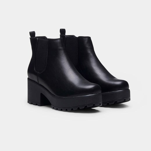 Femme Noir Bottines Koi Footwear Kai Chunky Chelsea Boots - OBQ-2730873