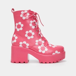 Femme Rose Bottines Koi Footwear Orchis Charm Flower Power Boots - QBD-4212280