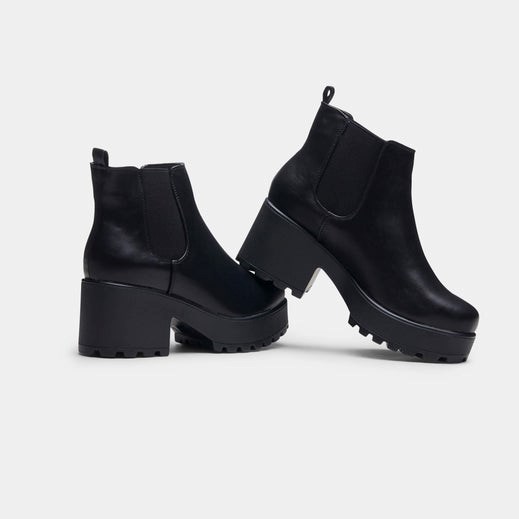 Femme Noir Bottines Koi Footwear Kai Chunky Chelsea Boots - OBQ-2730873