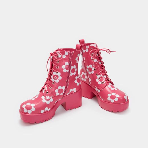 Femme Rose Bottines Koi Footwear Orchis Charm Flower Power Boots - QBD-4212280