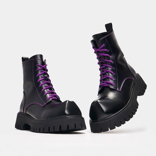 Femme Noir Bottines Koi Footwear Bozo Fork Embout Boots - JJO-1701515