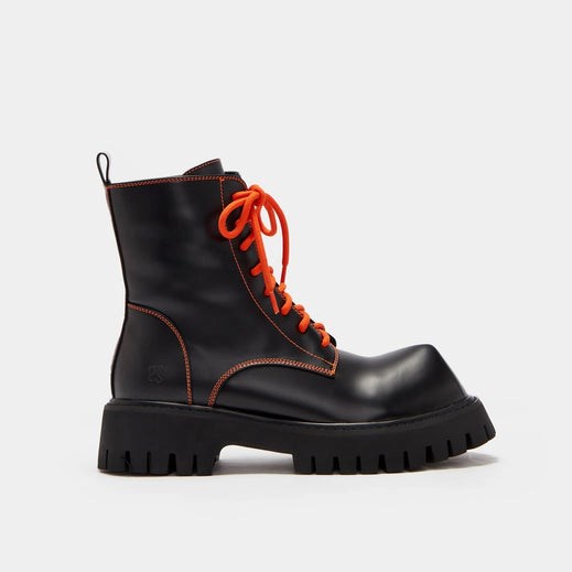 Homme Noir Bottines Koi Footwear Bozo Fork Embout Boots - DOP-8043984