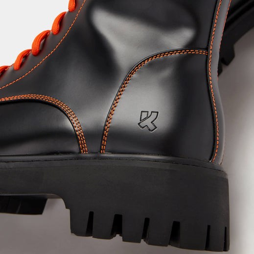 Homme Noir Bottines Koi Footwear Bozo Fork Embout Boots - DOP-8043984