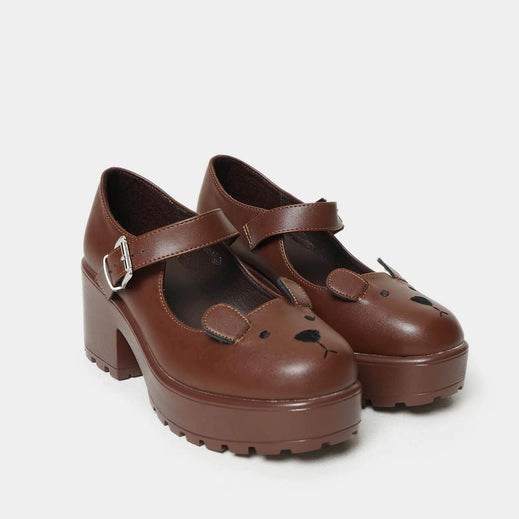 Femme Marron Chaussures Mary Jane Koi Footwear Tira Mary Janes ‘prizzly Bear Edition’ - PYB-2674122