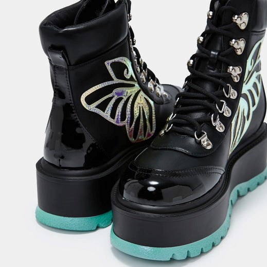 Femme Noir Bottes Plateforme Koi Footwear A Tooth Fairy's Intent Plateforme Boots - VYL-1234937