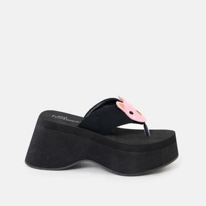 Femme Noir Sandales à Plateforme Koi Footwear No Cuddles Bear Flatform Lanières Sandals - ANE-2562100