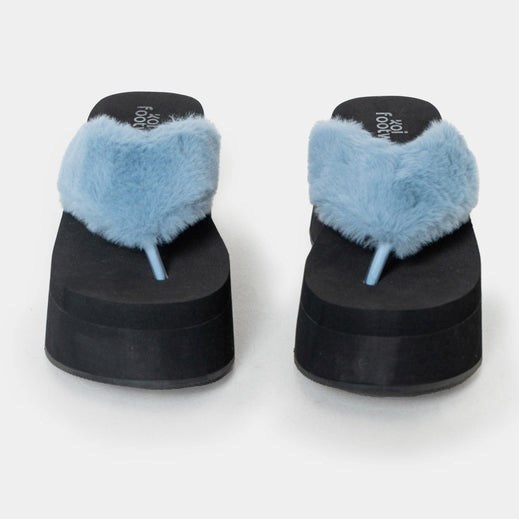 Femme Noir Sandales à Plateforme Koi Footwear Sugar Paws Fluffy Flatform Lanières Sandals - YRP-1474485