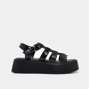 Femme Noir Sandales à Plateforme Koi Footwear Riakuma Croc Chunky Sandals - PEI-0423363