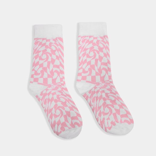 Femme Rose Chaussettes Koi Footwear Check Mate Socks - OTY-2953820