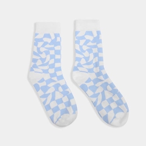 Femme Bleu Chaussettes Koi Footwear Check Mate Socks - LWL-4365763