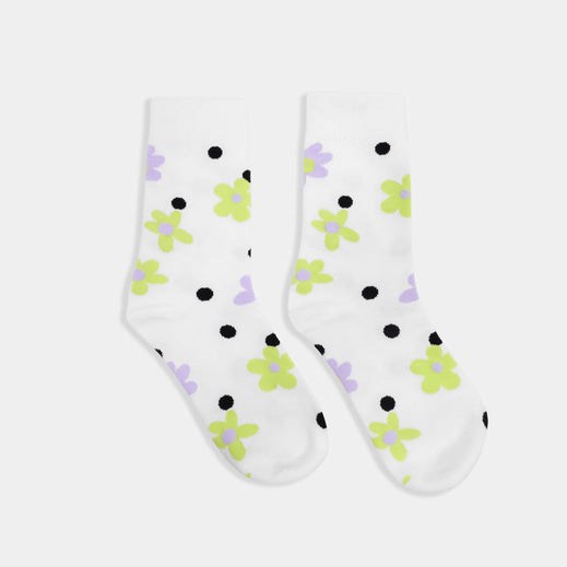 Femme Blanche Chaussettes Koi Footwear Candy Flowers Socks - SJY-8948340