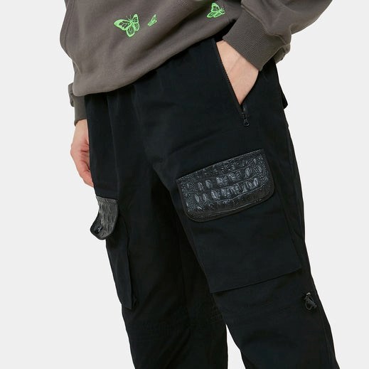 Homme Noir Pantalons Koi Footwear The Whiptail Baggy Cargo Pants - HMK-7469829