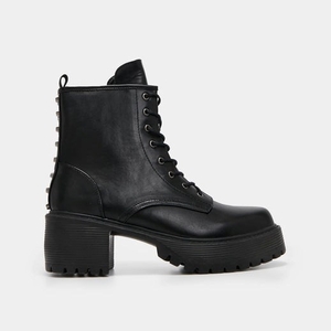 Homme Noir Bottes Vegan Koi Footwear Adage Studded Boots - DTQ-5074809