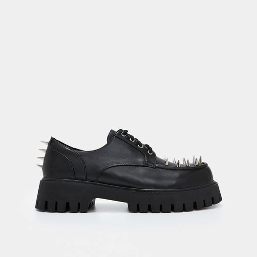 Homme Noir Vegan Shoes Koi Footwear The Preacher Spiked Shoes - FSE-6395146