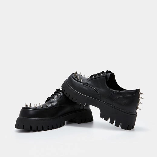 Homme Noir Vegan Shoes Koi Footwear The Preacher Spiked Shoes - FSE-6395146