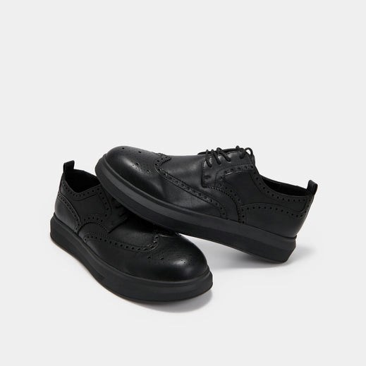 Homme Noir Vegan Shoes Koi Footwear Corson Brogue Detail Shoes - MFY-8568937