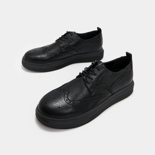 Homme Noir Vegan Shoes Koi Footwear Corson Brogue Detail Shoes - MFY-8568937