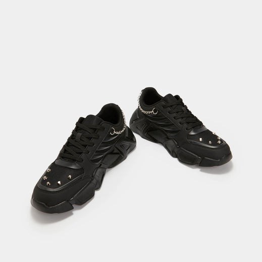 Homme Noir Vegan Trainers Koi Footwear Dark Materials Chunky Trainers - EZB-8069651