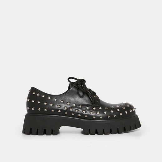 Homme Noir Vegan Shoes Koi Footwear Immolator Studded Shoes - YAC-2207555