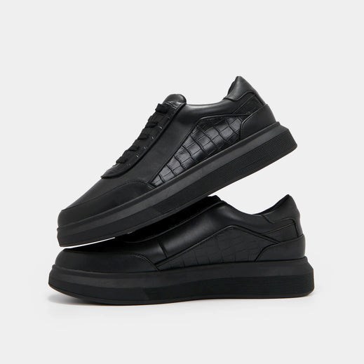 Homme Noir Vegan Trainers Koi Footwear Malphas Croc Trainers - WFZ-4038745