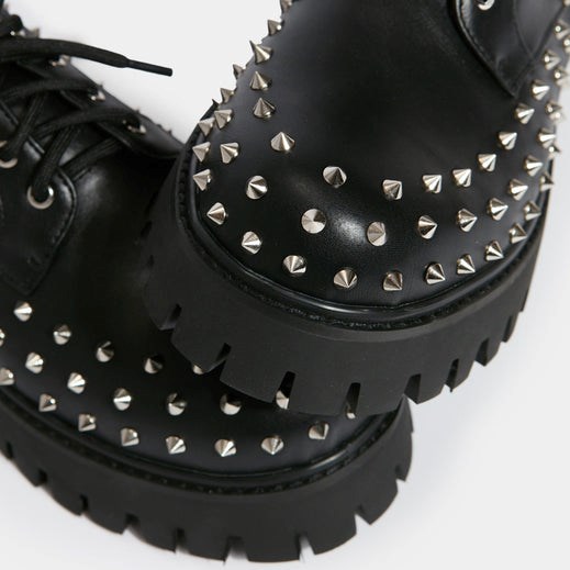 Homme Noir Vegan Shoes Koi Footwear Immolator Studded Shoes - YAC-2207555