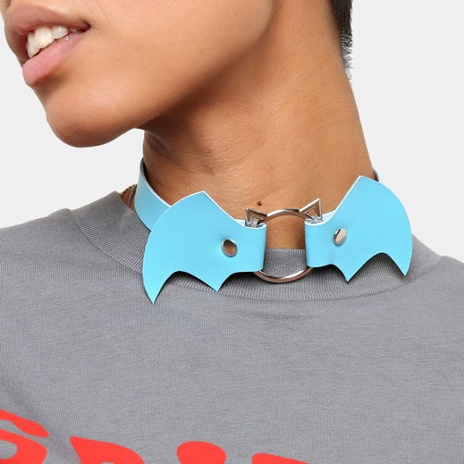 Femme Bleu Choker Koi Footwear Kawaii Baby Bat Choker - PZH-3484284