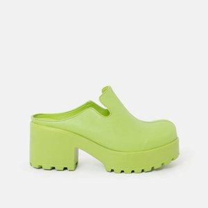 Femme Vert Chaussures Plateforme Koi Footwear Kiwi Sorbet Slip On Chunky Mules - CAQ-9003258