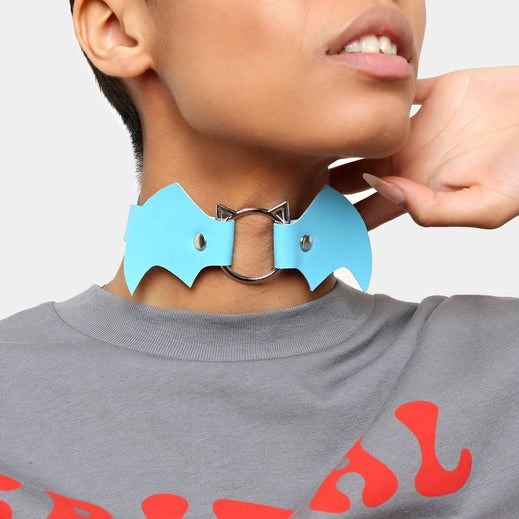 Femme Bleu Choker Koi Footwear Kawaii Baby Bat Choker - PZH-3484284