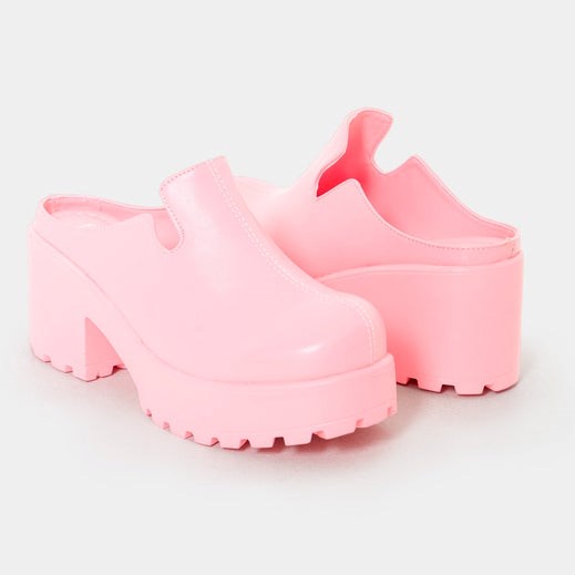 Femme Rose Chaussures Plateforme Koi Footwear Raspberry Sorbet Slip On Chunky Mules - FMM-6485581