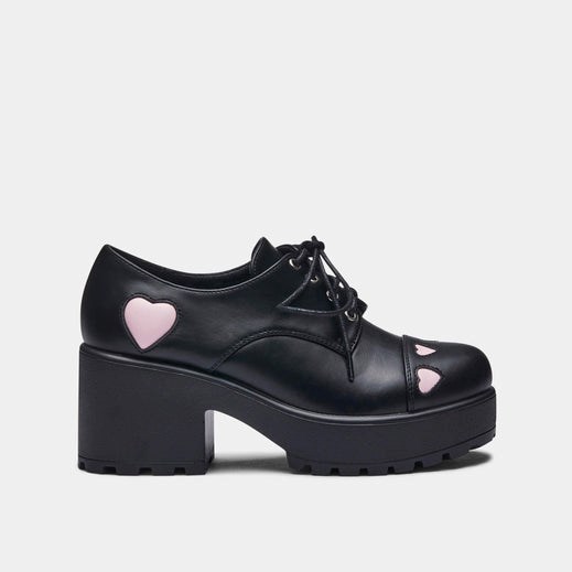 Femme Noir Chaussures Plateforme Koi Footwear Tennin Heart Shoes - KRR-3163704