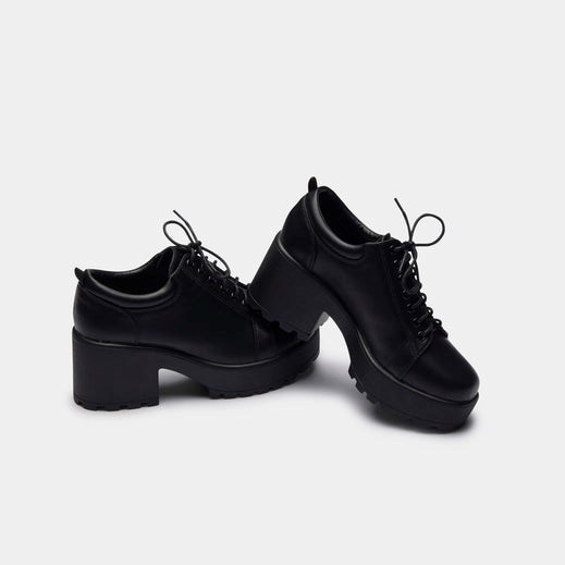 Femme Noir Chaussures Plateforme Koi Footwear Rei Reloaded Chunky Shoes - JIR-8761627