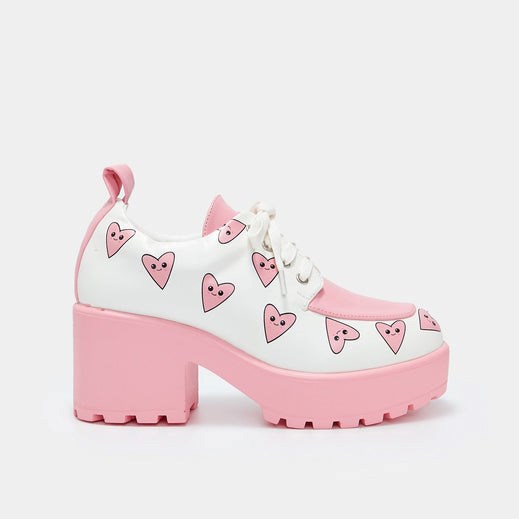 Femme Blanche Chaussures Plateforme Koi Footwear Princess Juice Heart Chunky Shoes - QFM-6547336