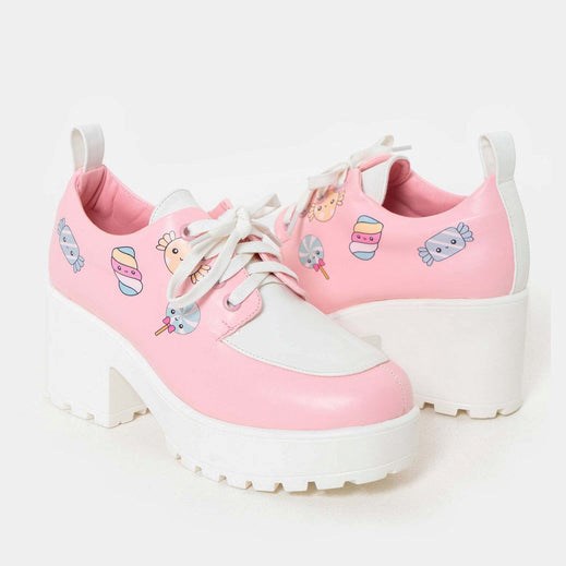 Femme Rose Chaussures Plateforme Koi Footwear Candy Gardens Pastel Chunky Shoes - AUG-0024852