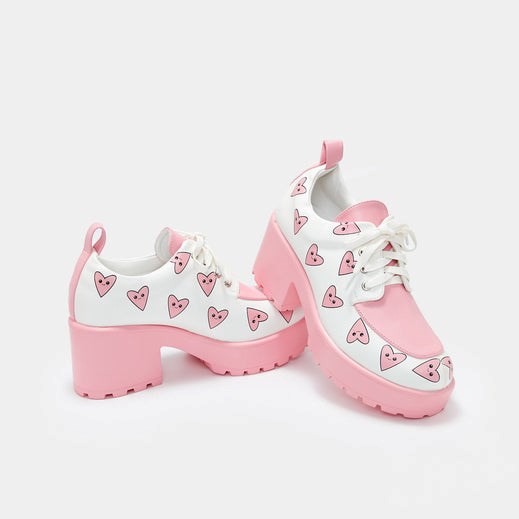 Femme Blanche Chaussures Plateforme Koi Footwear Princess Juice Heart Chunky Shoes - QFM-6547336