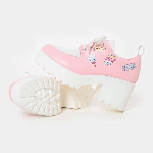 Femme Rose Chaussures Plateforme Koi Footwear Candy Gardens Pastel Chunky Shoes - AUG-0024852