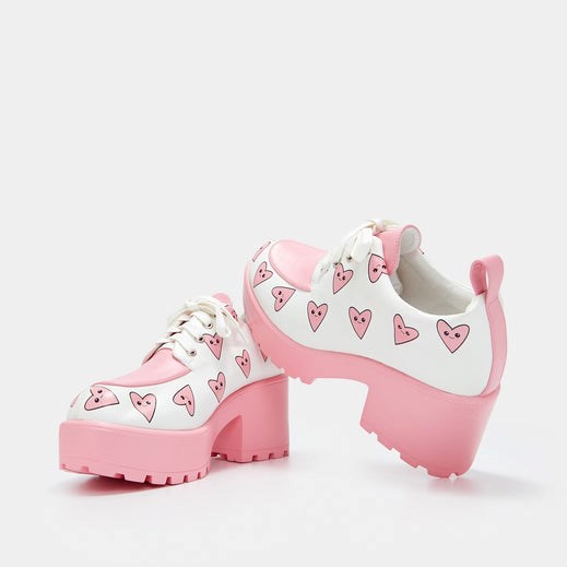 Femme Blanche Chaussures Plateforme Koi Footwear Princess Juice Heart Chunky Shoes - QFM-6547336