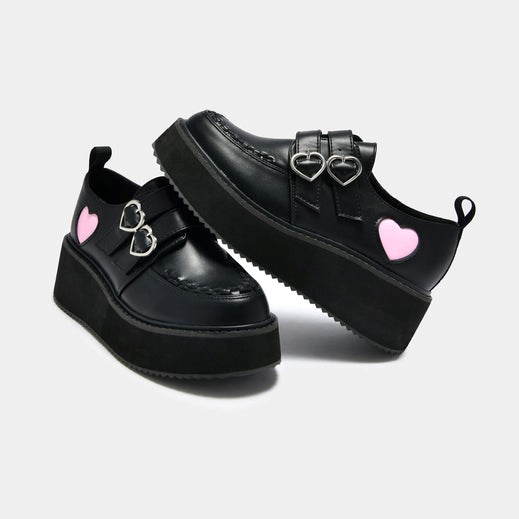 Femme Noir Chaussures Plateforme Koi Footwear Pothos Heart Wave Plateforme Shoes - WZN-0791519