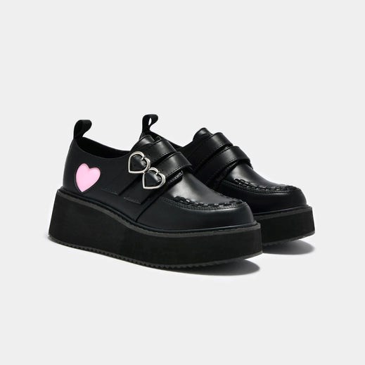 Femme Noir Chaussures Plateforme Koi Footwear Pothos Heart Wave Plateforme Shoes - WZN-0791519