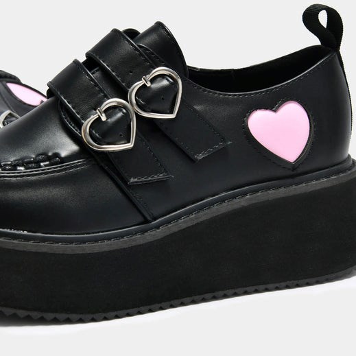 Femme Noir Chaussures Plateforme Koi Footwear Pothos Heart Wave Plateforme Shoes - WZN-0791519