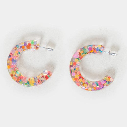 Femme Multi Boucle d'oreille Koi Footwear Rainbow Glitter Chaser Hoop - MHW-5994404