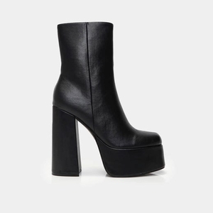 Femme Noir Bottes à Talons Koi Footwear Lexus Plateforme Talons Boots - PTI-5459210