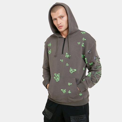 Homme Grise Sweat à Capuche Koi Footwear Weaving Of Butterflies - VGY-9355699