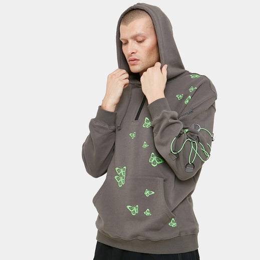 Homme Grise Sweat à Capuche Koi Footwear Weaving Of Butterflies - VGY-9355699