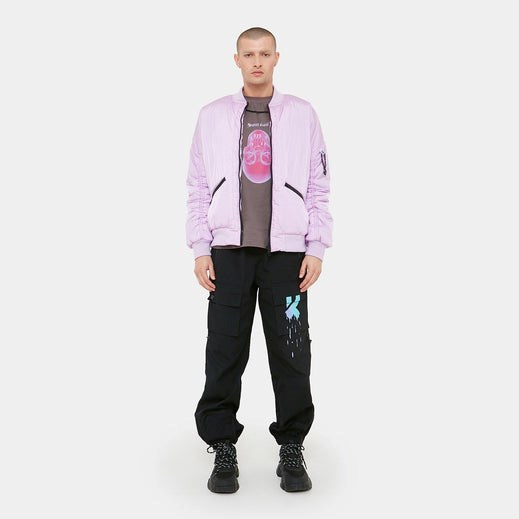 Homme Violette Vestes Koi Footwear Lilac Messages Bomber - OKT-5713344