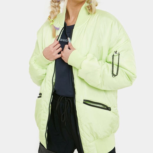 Femme Vert Vestes Koi Footwear Lime Messages Bomber - DHH-1166487