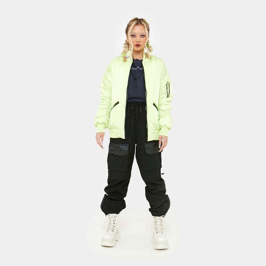 Femme Vert Vestes Koi Footwear Lime Messages Bomber - DHH-1166487