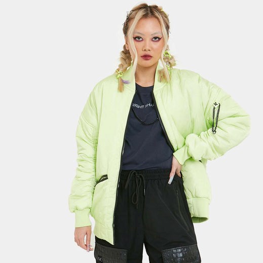 Femme Vert Vestes Koi Footwear Lime Messages Bomber - DHH-1166487