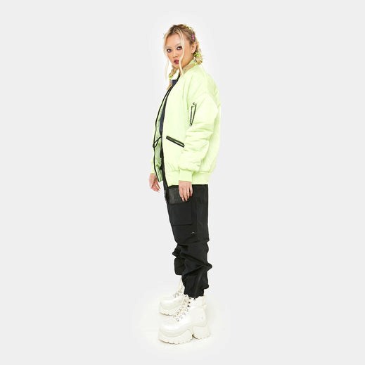 Femme Vert Vestes Koi Footwear Lime Messages Bomber - DHH-1166487