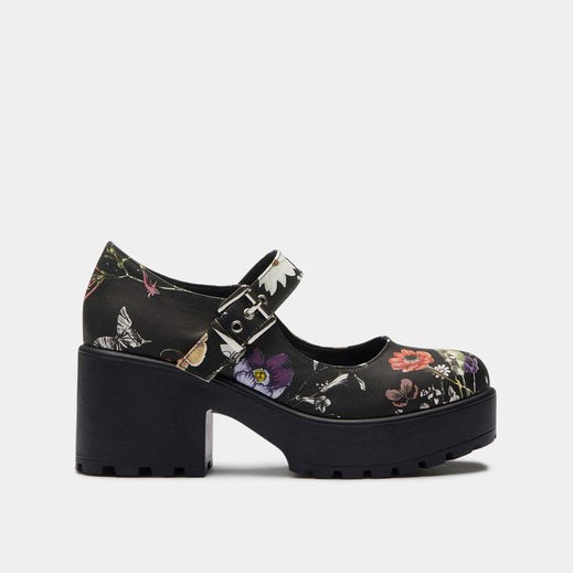 Femme Noir Chaussures Mary Jane Koi Footwear Tira Mary Janes 'floral Edition' - IXW-1683232