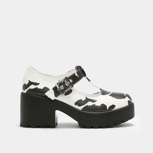 Femme Blanche Chaussures Mary Jane Koi Footwear Sai Cow Print Mary Janes 'nettie Edition' - JRF-4234182